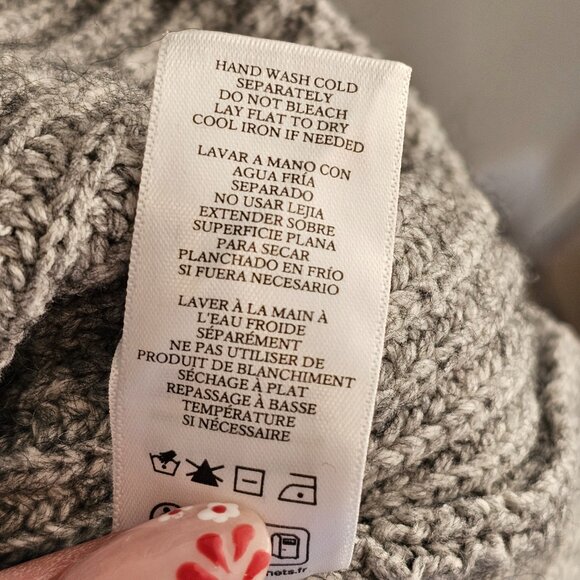 Rails Light Grey Knit Wool Blend Sweater Sz M - Picture 8 of 9